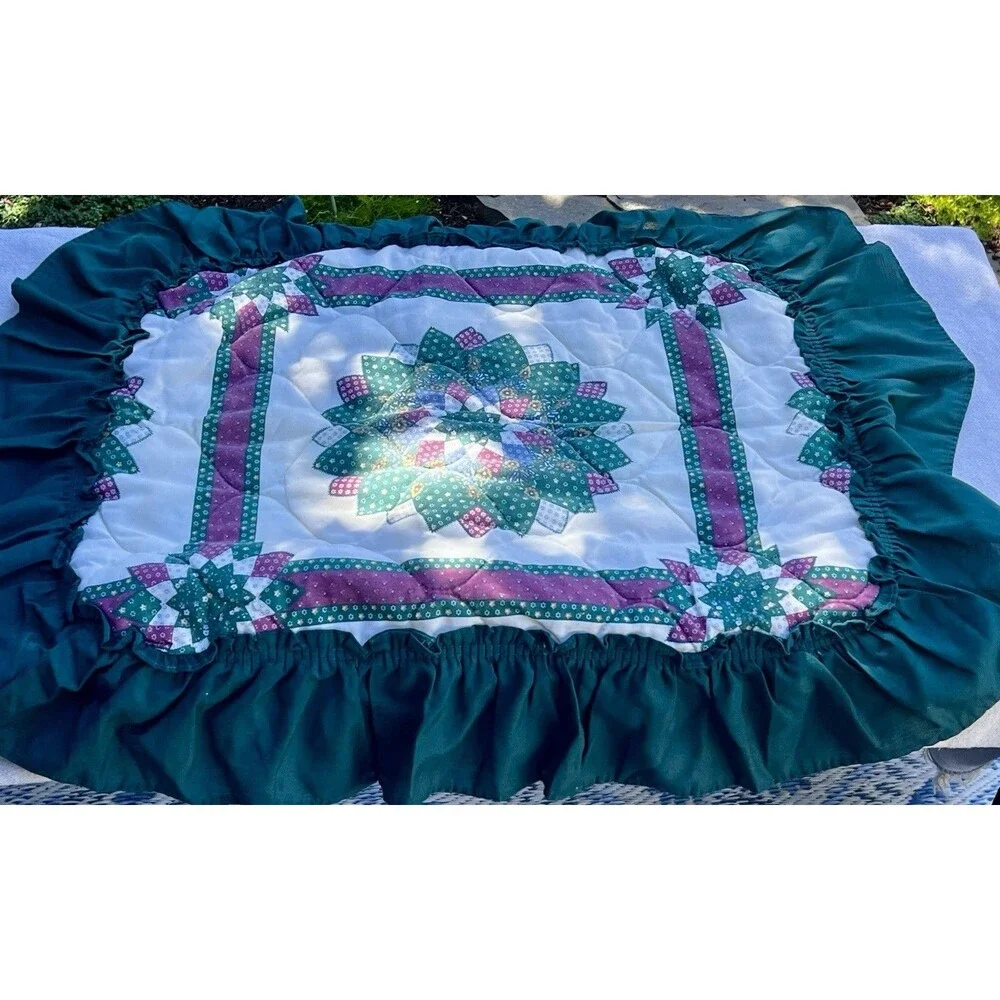 Vintage Perfect Fit Pillow Shams Set 2 Quilt Star Patchwork Cottage Farmhouse